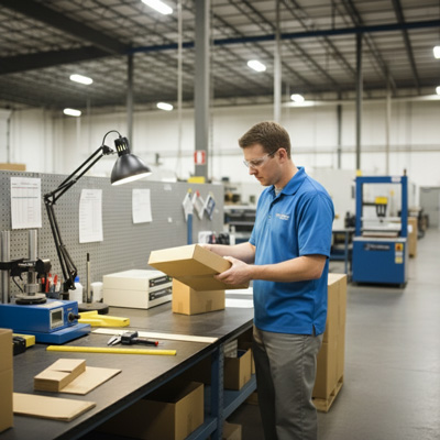 Готовые партии коробок на паллетах