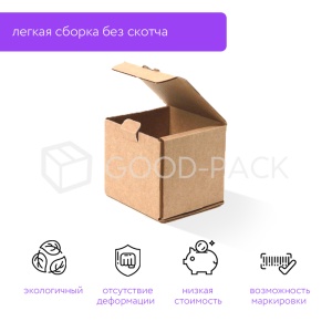 Самосборная картонная коробка 110x110x110 мм FEFCO 0713, Т11